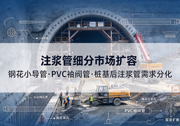通道注浆管细分市场扩容，隧道钢花小导管、PVC 袖阀管、桩基后注浆管需求分化